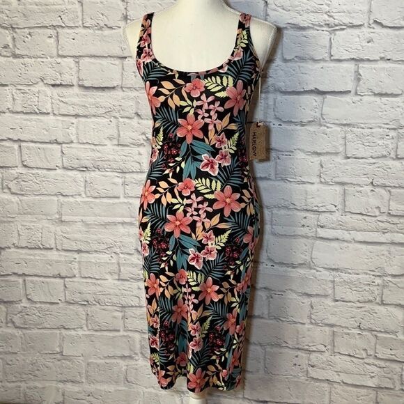 HARLOW Floral Hibiscus Printed Dress Size Small - Picture 2 of 9